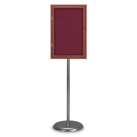 United Visual Products Corkboard, Double Door, Radius Frame, 48x36, UV7003-SATIN-COBACC UV7003-SATIN-COBACC